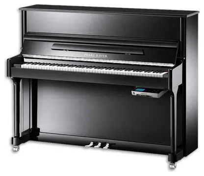 Piano Vertical Pearl River AEU118S PE Classic SILENT 118cm Preto Polido 3 Pedais