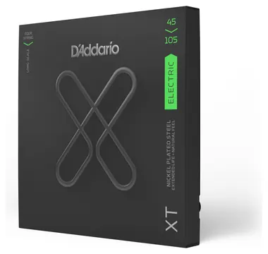 D'Addario XTB45105 Bass Guitar Strings XT Bass Nickel Plated Steel, Long Scale, 45-105