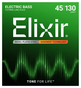 Elixir 14202 Nanoweb E-Bass 5-saitig 045-130 Light