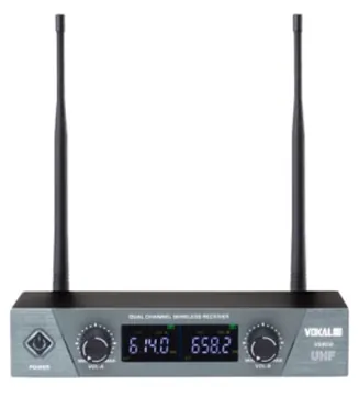 Vokal Microfone Sem Fio VS802M Duplo Mao