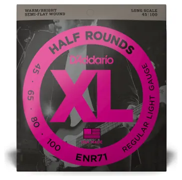 D'Addario ENR71 Half Round Bass Guitar Strings, Regular Light, 45-100, Long Scale