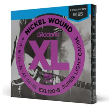 Daddario D'Addario EXL120-8 09-65 Super Light 8-String XL Nickel Electric Guitar Strings