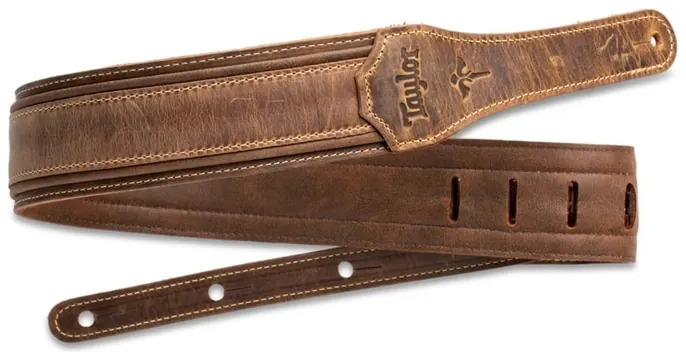Taylor Wings Distressed Leather Guitar Strap 3"