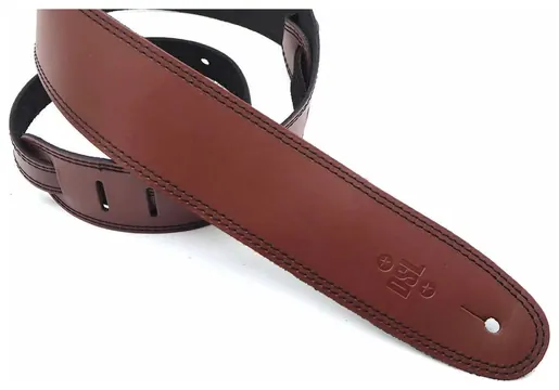 DSL Sge Guitar Strap 2.5 Inch Wide Tan Leather With Black Stitch