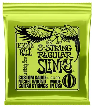 Ernie Ball 2629 Slinky Nickel 8-String Regular Saiten für 8-Saitige E-Gitarre, .010-.074