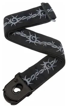 D'Addario Gitarrengurt - Nylongewebe, Planet Lock, Barbed Wire