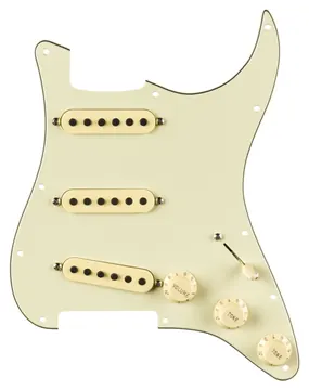 Fender Pre Wired Strat Pickguard SSS Eric Johnson Mint Green 11 Hole