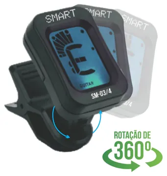 Smart Afinador Violão Guitarra Baixo Cromático Digital Clip Smart SM03/4