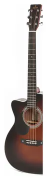 Sigma OMTC-1EL-SB Left-Handed Acoustic-Electric Guitar w/Case