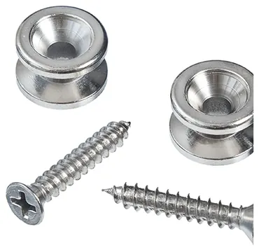 D'Addario PWEP202 Gurtknöpfe reines Messing - Chrom (Paar)