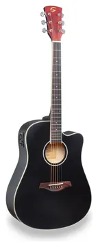 Soundsation Meadow DNCE-BK Chitarra acustica dreadnought cutaway elettrificata nera (spalla mancate)