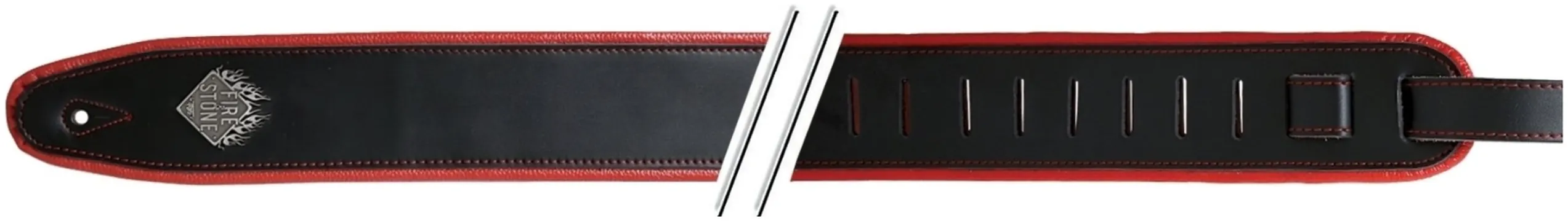 Fire&Stone Gitarrengurt Comfort Edition schwarz/rot