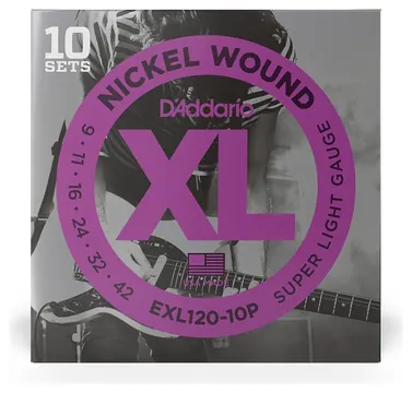D'Addario EXL120-10P - XL Electric Nickel Wound 10er Pack | 009-042
