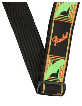 Fender Neon Monogrammed Strap Green/Orange Tracolla per Chitarra e Basso