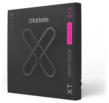D'Addario XTB45100 Bass Guitar Strings XT Bass Nickel Plated Steel, Regular Light, Long Scale, 45-100