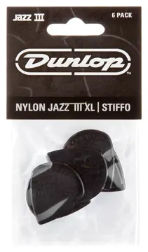 Dunlop 47PXLS Jazz III XL Stiffo 1.38mm Plectrum Zwart 6-Pack