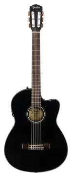 Fender Cn-140Sce Black Chitarra Classica Elettrificata