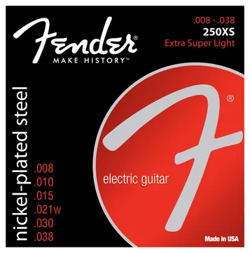 Fender 250XS Super 250s Extra Super Light 008-038 Saiten für E-Gitarre. Nickel Plated Steel.