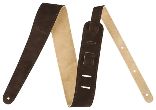 Fender Suede Strap Brown/Tan Reversible Leder Gitarrengurt 50mm, braun/hellbraun