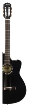 Fender CN140SCE Nylon Thinline Black Chitarra classica elettrificata con borsa rigida