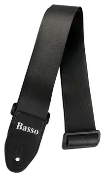 Duetto Musical Correia Simples de 6Cm em Couro Sintético Preto para Violão