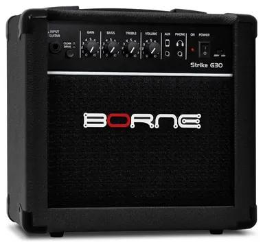 Borne Caixa Amplificada Cubo Para Guitarra Borne Strike G30 Preto - 15w Rms - Bivolt