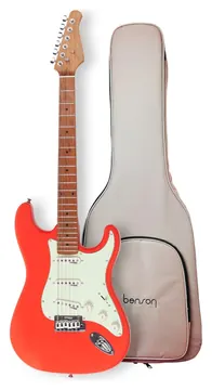 Benson Stratocaster Hardy Series SSS 901 Fiesta Red Com Bag