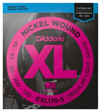 D'Addario EXL170-5 Bass Guitar Strings Nickel