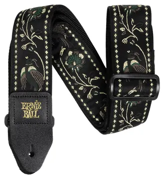 Ernie Ball 5372 Black Pleasant Pheasant Jacquard Guitar Strap 100% Genuine