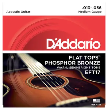 D'Addario EFT17 Phosphor Bronze Flat Top Acoustic Guitar Strings 13-56