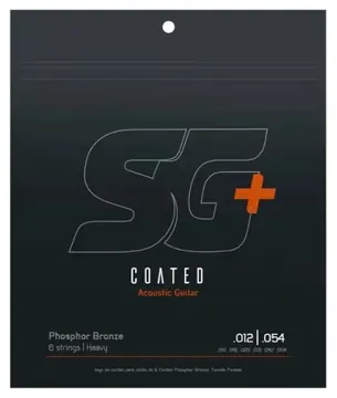 SG Encordoamento Para Violão SG+ Coated 012-054 Cordas Aço Fosforo Bronze