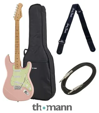 Harley Benton ST-62CC MN Shell Pink Bundle