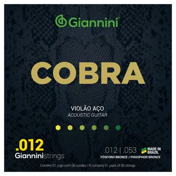 Encordoamento Violão Aço Giannini Cobra 012 Fósforo Bronze