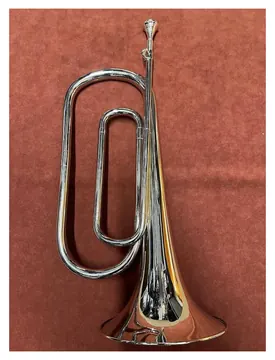 Lange Fanfare Bass-Alto Es vernickelt