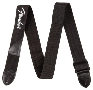 Fender Logo Strap Black/White Logo Tracolla per chitarra, cinturino nero da 2"