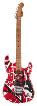 EVH Striped Series Frankie Red With Black Stripes Relic