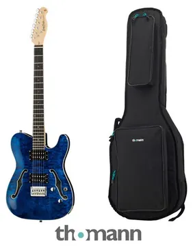 Harley Benton TE-90QM HH Trans Blue Bundle