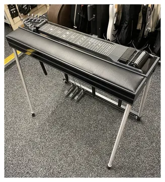 Black Expo Model with Pad - GFI S10PE Pedal Steel Guitar with single neck, 10-string, 3 pedals, 4 knee levers and Hardcase