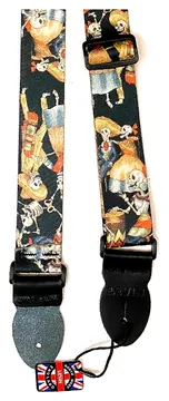 Levin 2" Webbing Graphic Guitar Strap Sombrero Skeletons (LS-G-WG-200-SOMBRERO-SKELETONS)