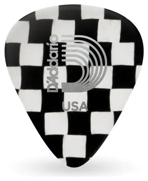 D'Addario Checkerboard Celluloid Guitar Picks 10 pack, Extra Heavy