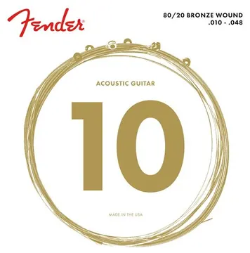 Fender 70XL 80/20 Bronze Muta di corde per chitarra acustica Extra Light 010-048