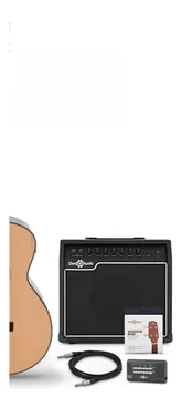 Gear4music Elektro-akoestische Basgitaar + 35 W Versterkerpakket, Linkshandig
