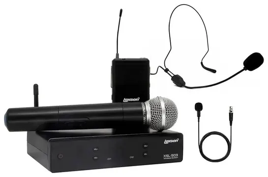 Lexsen Microfone Lexsen Xsl-503 Sem Fio Uhf Com Bastão, Bodypack, Lapela E Auricular