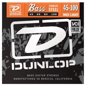 Dunlop Stainless Steel 4-String Bass String Set | 45-100 Gauge