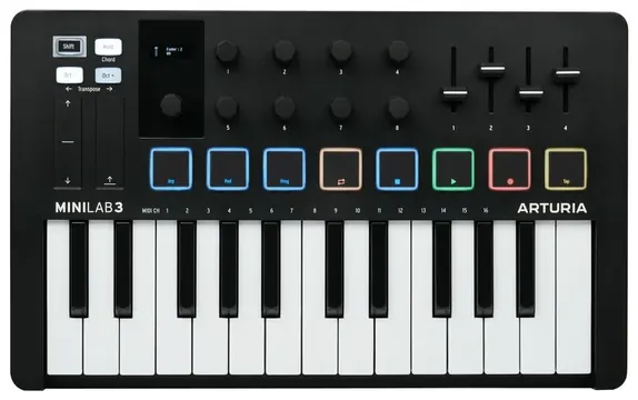 Arturia Minilab 3 25 Note Midi USB Keyboard Controller, Black
