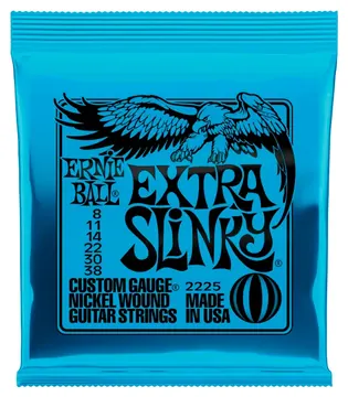 Ernie Ball Encordoamento para Guitarra Ernie Ball P2225 Extra Slinky 0.008 – 0.038