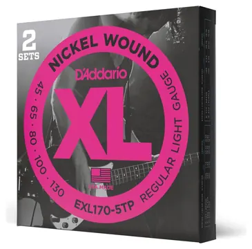 D"Addario EXL170-5 Nickel Wound 5-String Bass Light 45-130 Long Scale