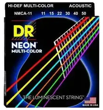 DR Strings NCMA-11 HI-DEF Multicolor Acoustic Corde Multicolore Per Chitarra Acustica 11/42