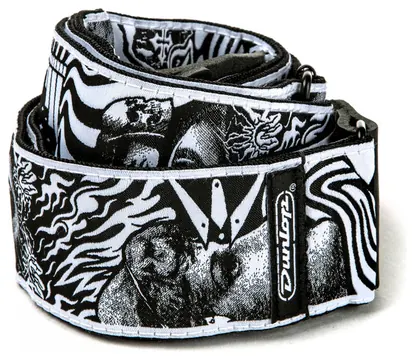 Dunlop ILoveDust Strap Skulls Black and White