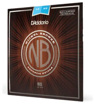Daddario D'Addario NB1252BT 12-52 Light Balanced Tension, Nickel Bronze Acoustic Guitar Strings